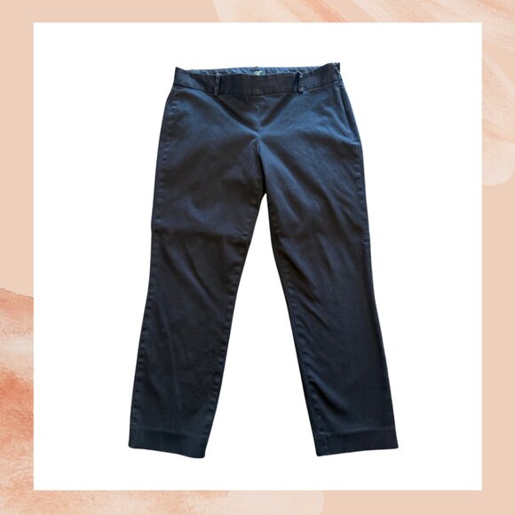 J. Crew Black Stretch City Fit Cropped Pants - Picture 1 of 6